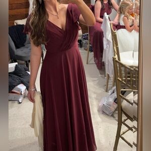 David’s Bridal Wine colored Bridesmaid dress